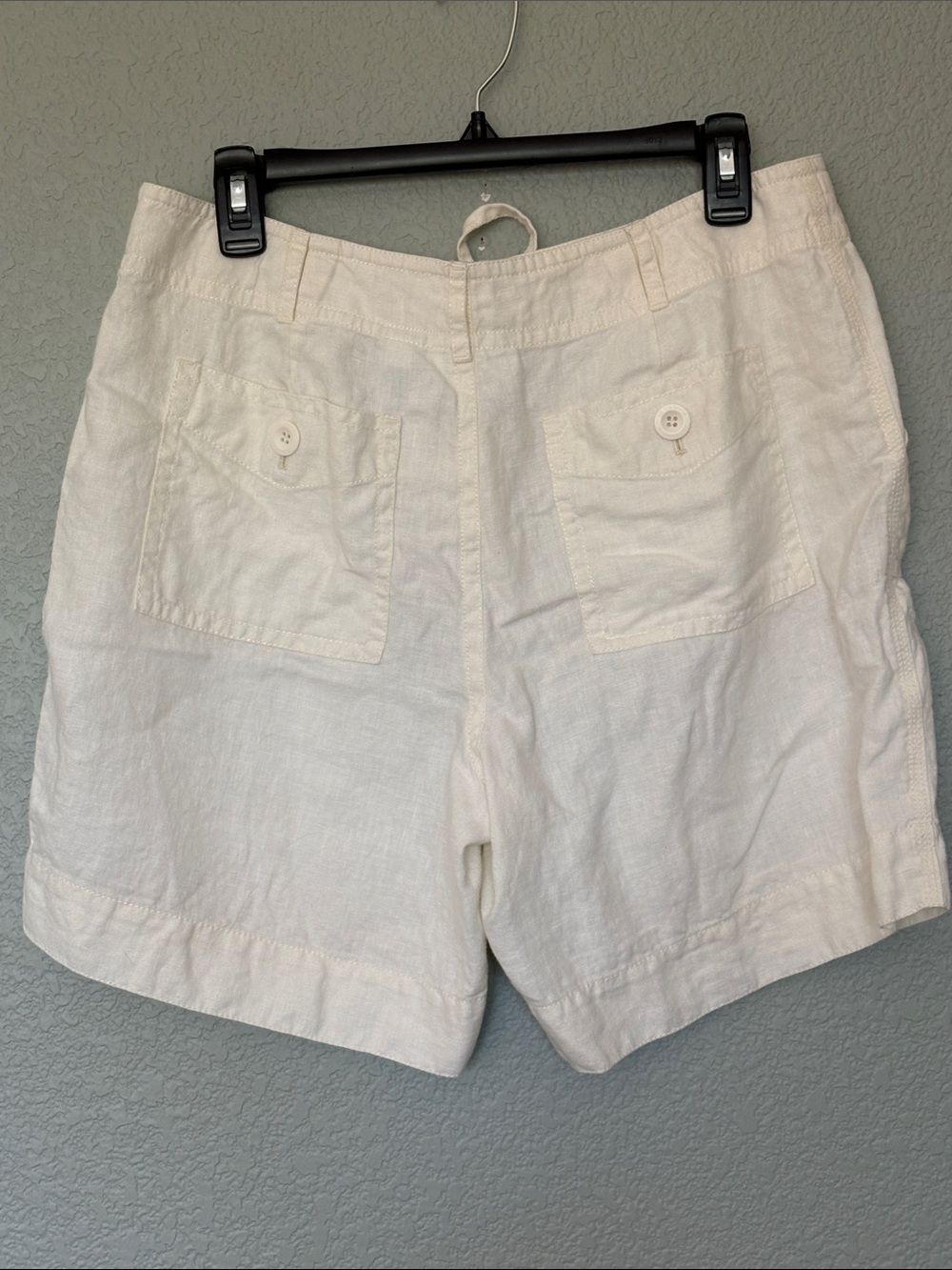Liz Claiborne Cream Drawstring Linen Shorts - Picture 3 of 7